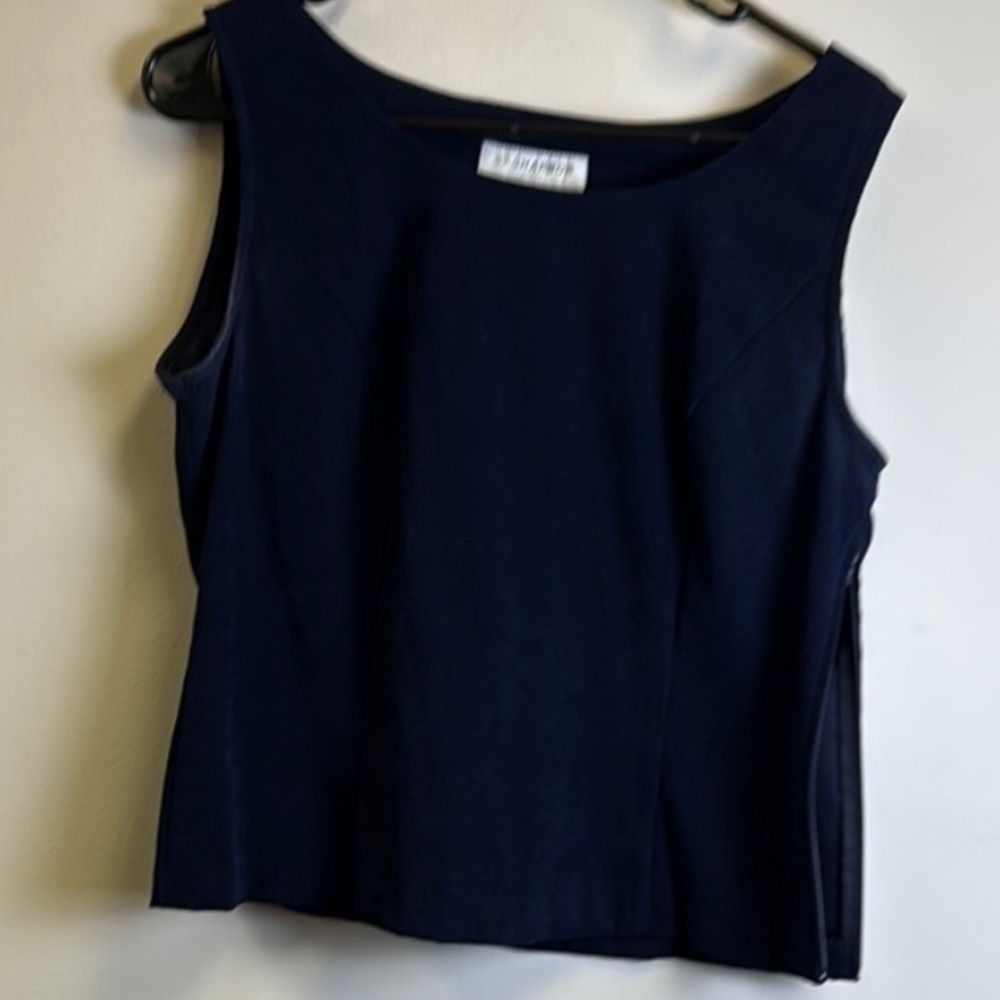 Sag Harbor Blue Fitted Sleeveless Tank Top